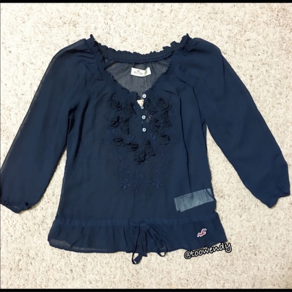 Hollister Sheer Peasant Blouse